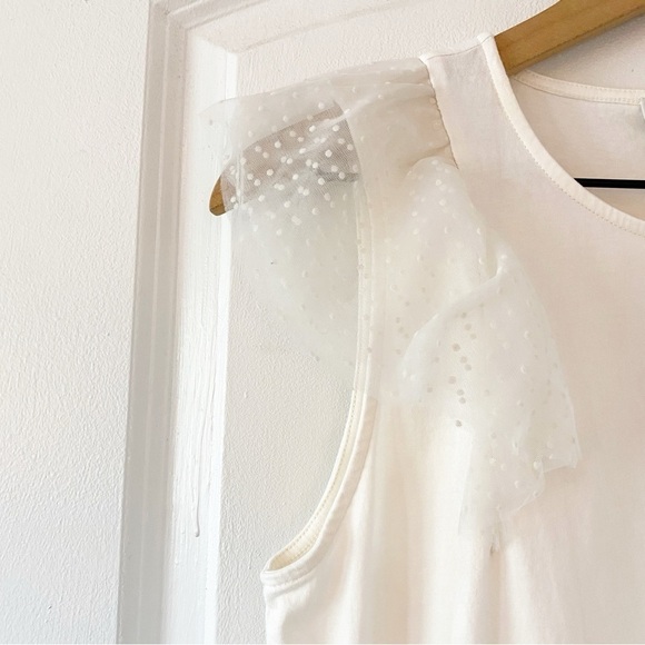 J. CREW Factory Polka Dot Ruffle Shoulder Blouse NWOT - Picture 5 of 8